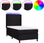 Dolce Vita La Boxspring met matras en LED stof zwart 90x200 cm - Thumbnail 1