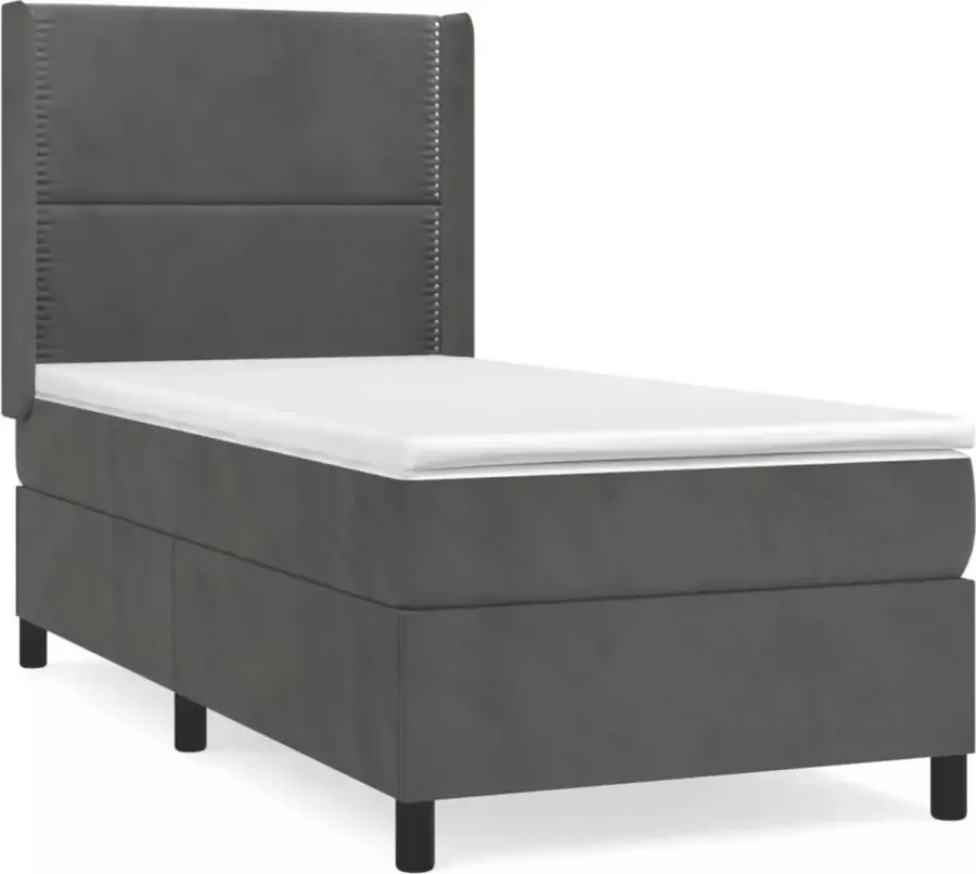 Dolce Vita La Boxspring met matras fluweel donkergrijs 80x200 cm