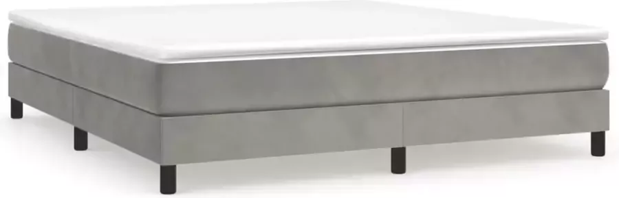 Dolce Vita La Boxspring met matras fluweel lichtgrijs 180x200 cm