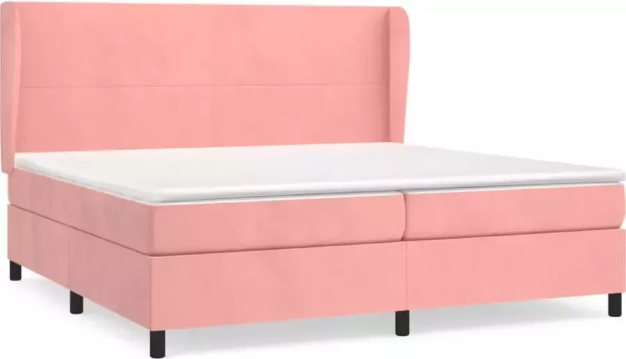 Dolce Vita La Boxspring met matras fluweel roze 200x200 cm