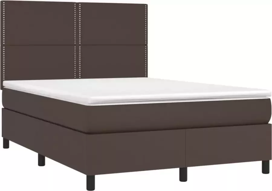 Dolce Vita La Boxspring met matras kunstleer bruin 140x200 cm