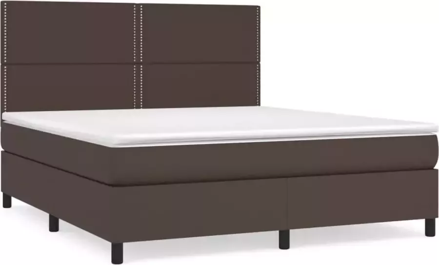 Dolce Vita La Boxspring met matras kunstleer bruin 160x200 cm