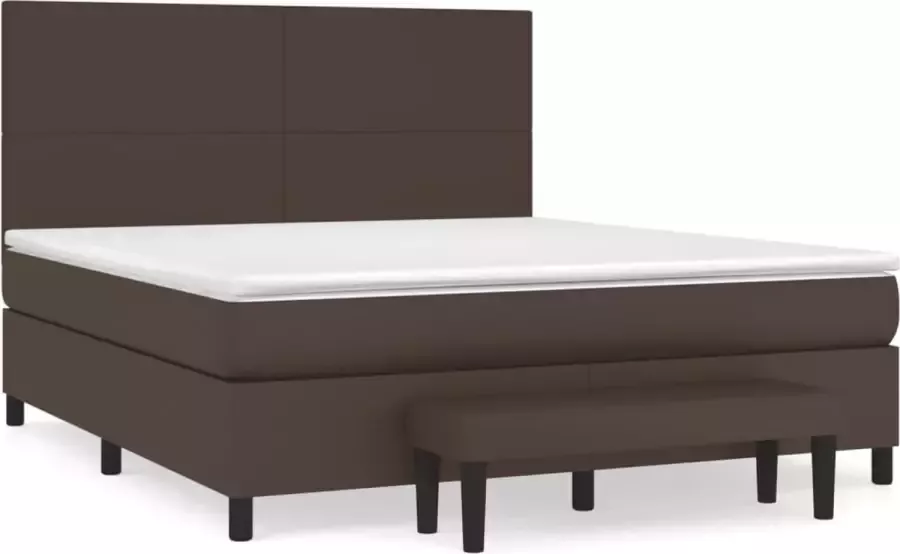 Dolce Vita La Boxspring met matras kunstleer bruin 160x200 cm