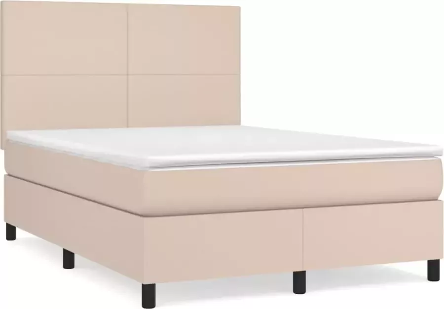 Dolce Vita La Boxspring met matras kunstleer cappuccinokleurig 140x200 cm