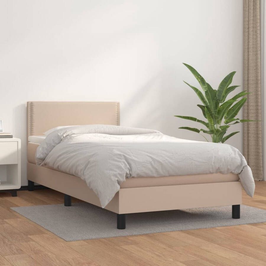 Dolce Vita La Boxspring met matras kunstleer cappuccinokleurig 90x200 cm