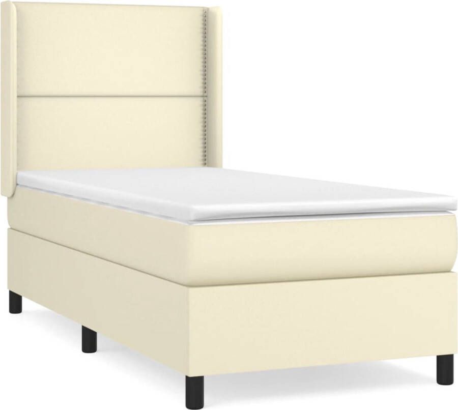 Dolce Vita La Boxspring met matras kunstleer crèmekleurig 90x200 cm