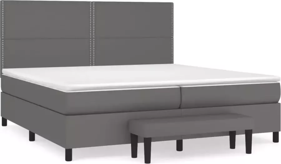 Dolce Vita La Boxspring met matras kunstleer grijs 200x200 cm