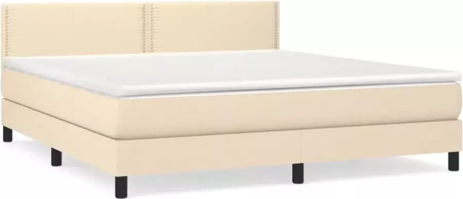 Dolce Vita La Boxspring met matras stof crèmekleurig 180x200 cm