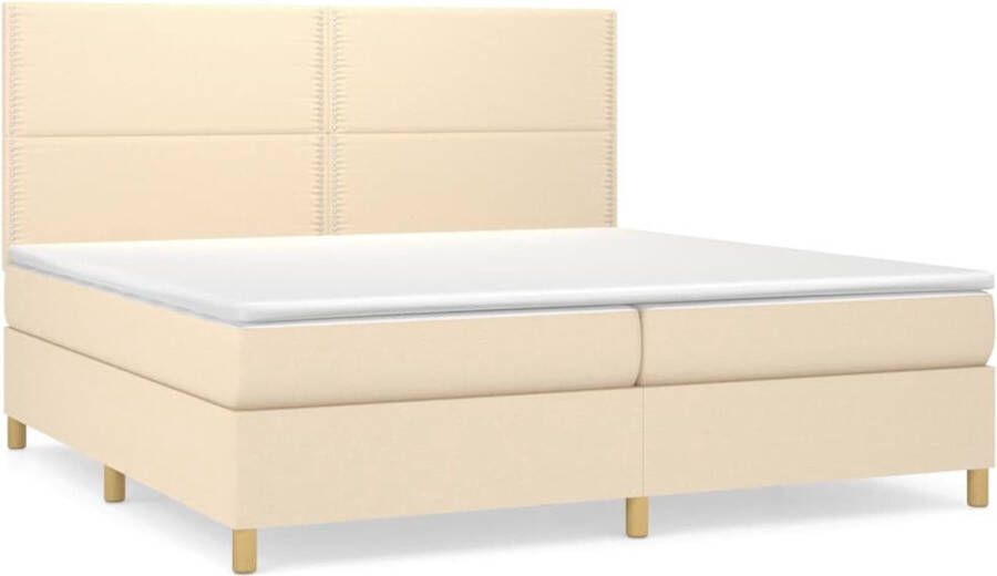 Dolce Vita La Boxspring met matras stof crèmekleurig 200x200 cm