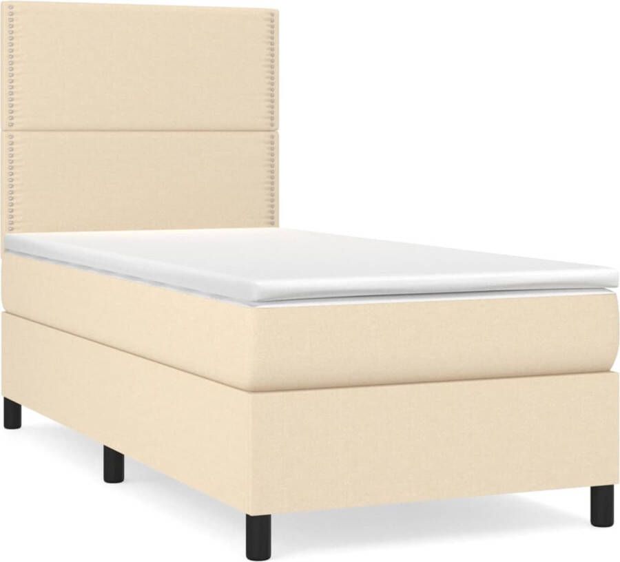 Dolce Vita La Boxspring met matras stof crèmekleurig 90x200 cm - Foto 8
