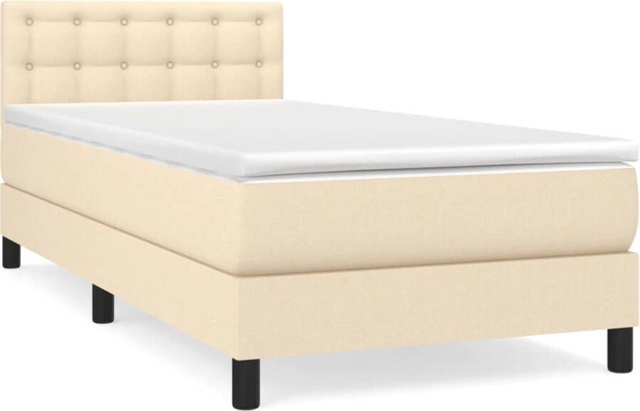 Dolce Vita La Boxspring met matras stof crèmekleurig 90x200 cm - Foto 2