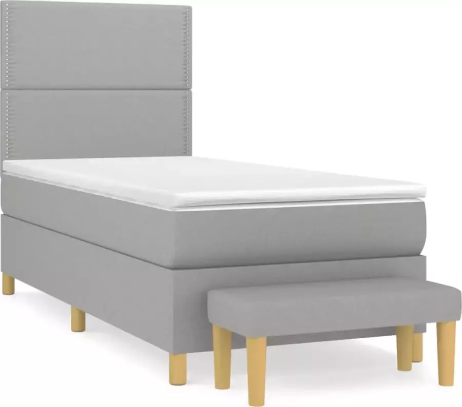 Dolce Vita La Boxspring met matras stof lichtgrijs 90x200 cm - Foto 2