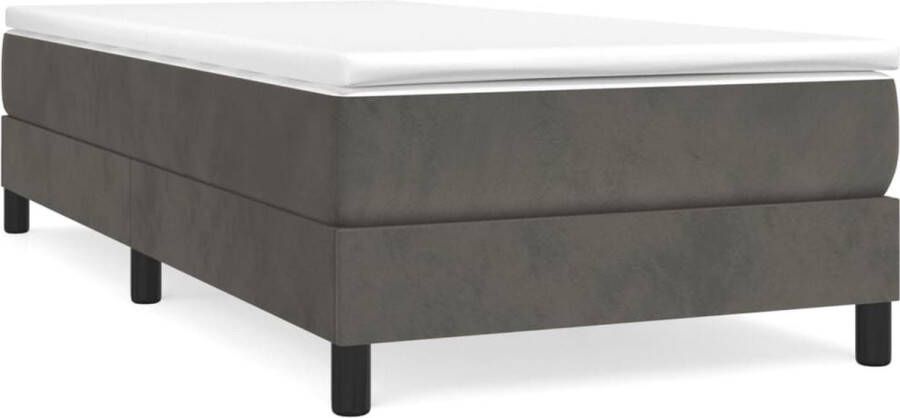 Dolce Vita La Boxspringframe fluweel donkergrijs 90x190 cm