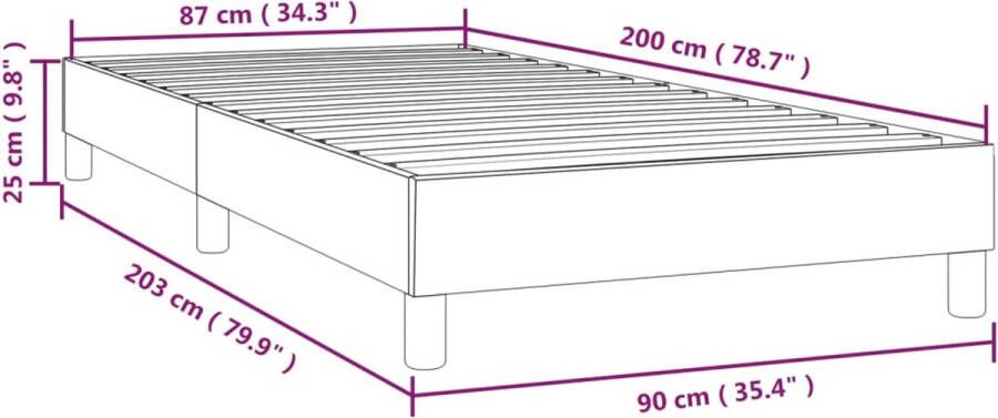 Dolce Vita La Boxspringframe fluweel donkergrijs 90x200 cm