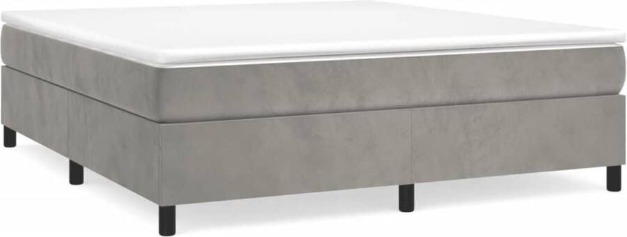 Dolce Vita La Boxspringframe fluweel lichtgrijs 200x200 cm