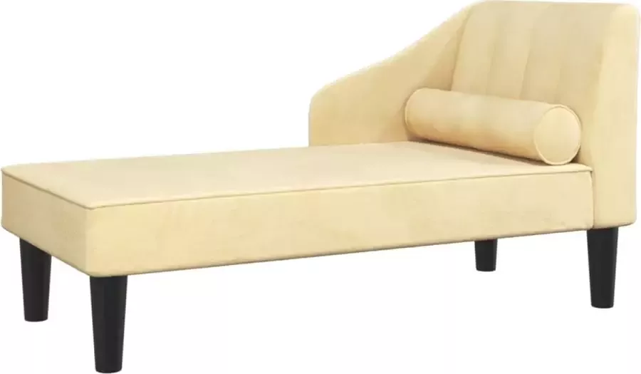 Dolce Vita La Chaise longue met bolster fluweel crèmekleurig