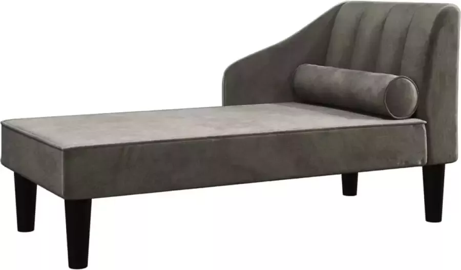 Dolce Vita La Chaise longue met bolster fluweel donkergrijs