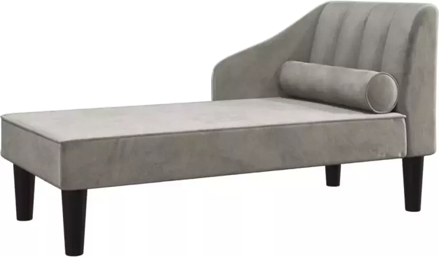 Dolce Vita La Chaise longue met bolster fluweel lichtgrijs