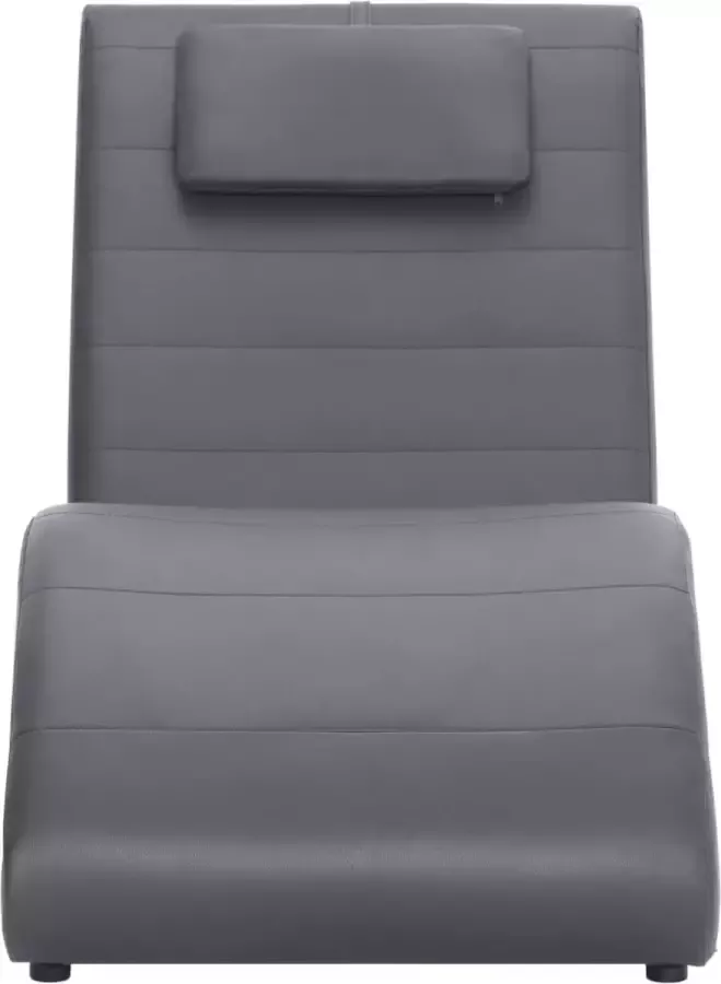 Dolce Vita La Chaise longue met kussen kunstleer grijs