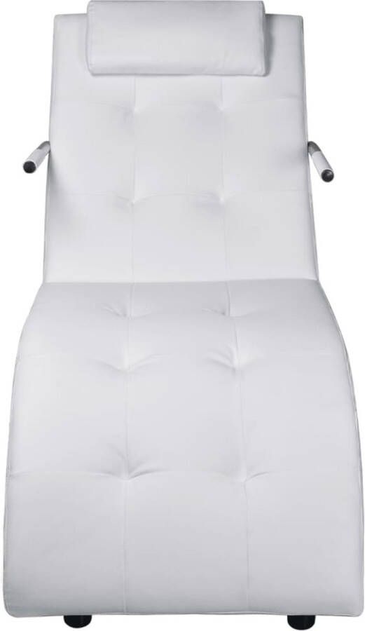 Dolce Vita La Chaise longue met kussen kunstleer wit