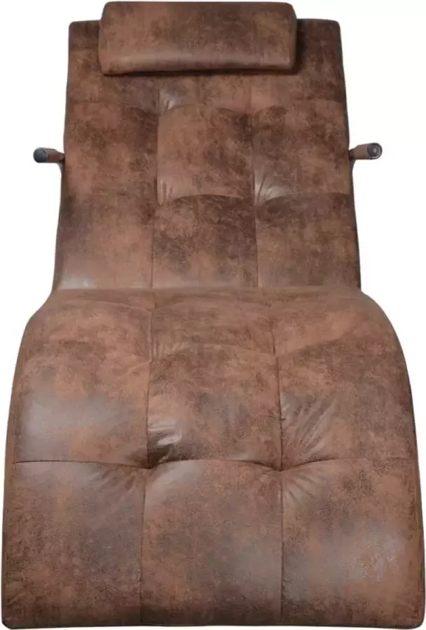 Dolce Vita La Chaise longue met kussen suède-look stof bruin