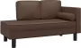 Dolce Vita La Chaise longue met kussens en bolster kunstleer bruin - Thumbnail 1