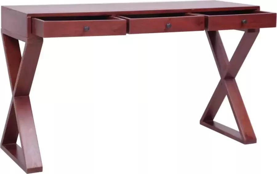 Dolce Vita La ComputerSchrijftafel Werktafel Computertafel Kantoorbureau Studiebureau Bureau 132x47x77 cm massief mahoniehout bruin