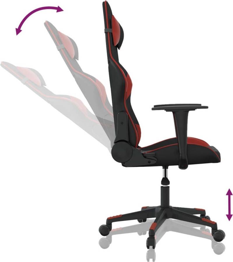 Dolce Vita La Gamestoel kunstleer zwart en wijnrood