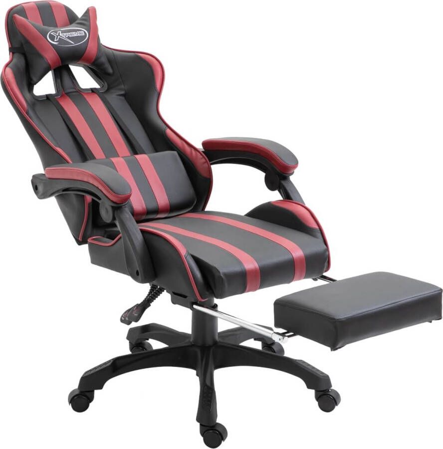 Dolce Vita La Gamestoel met voetensteun kunstleer wijnrood