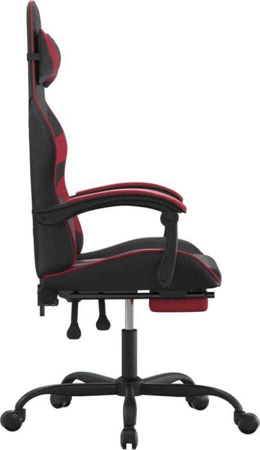 Dolce Vita La Gamestoel met voetensteun kunstleer wit en wijnrood