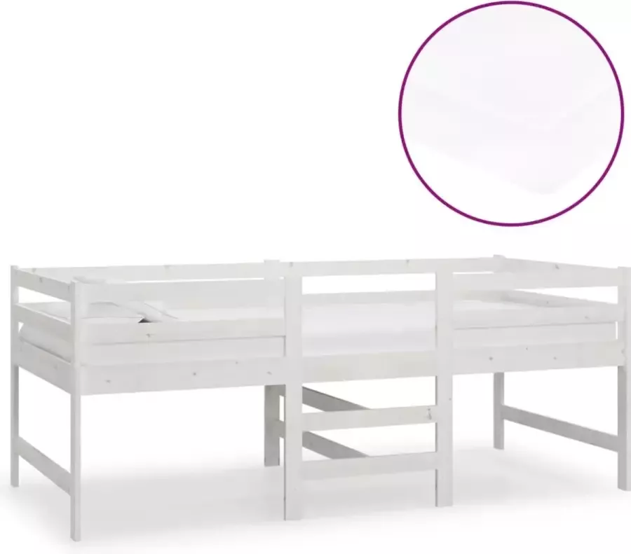 Dolce Vita La Halfhoogslaper met matras massief grenenhout 90x200 cm wit
