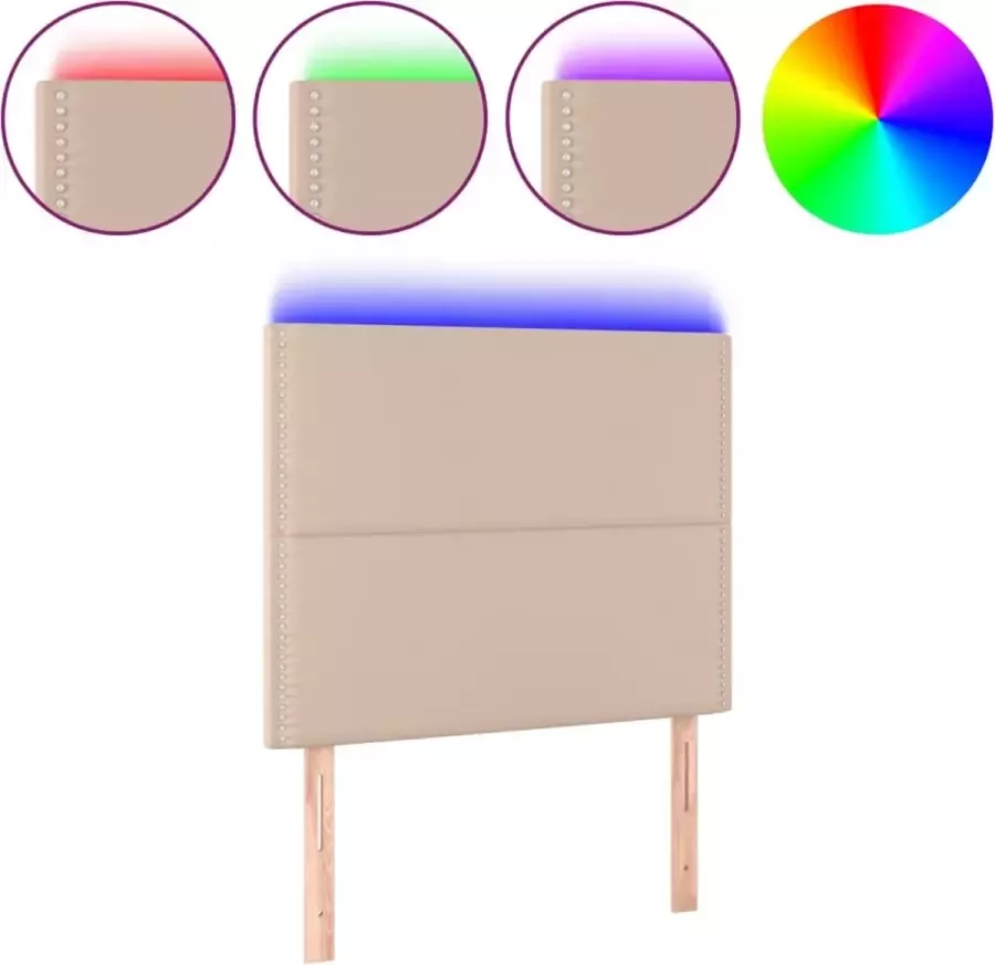 Dolce Vita La Hoofdbord LED 100x5x118 128 cm kunstleer cappuccinokleurig