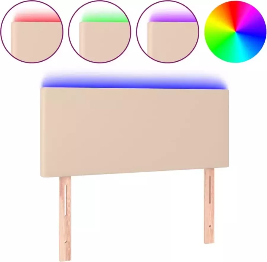 Dolce Vita La Hoofdbord LED 100x5x78 88 cm kunstleer cappuccinokleurig