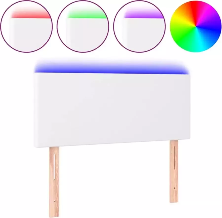 Dolce Vita La Hoofdbord LED 100x5x78 88 cm kunstleer wit