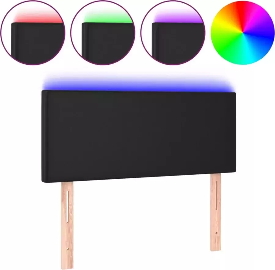 Dolce Vita La Hoofdbord LED 100x5x78 88 cm kunstleer zwart