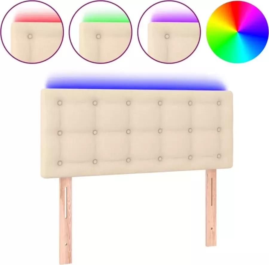 Dolce Vita La Hoofdbord LED 100x5x78 88 cm stof crèmekleurig