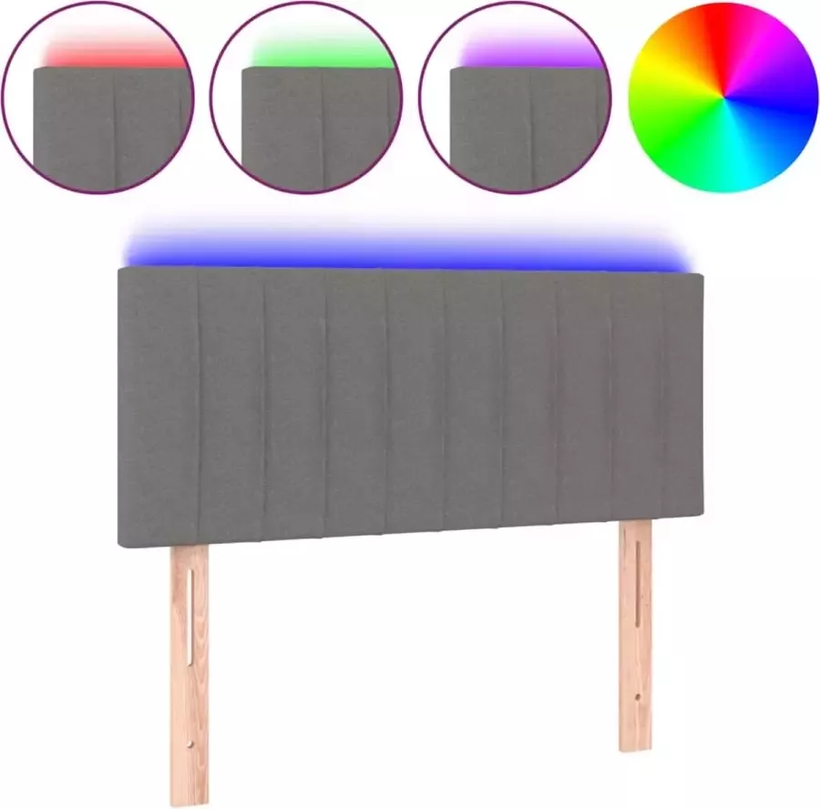 Dolce Vita La Hoofdbord LED 100x5x78 88 cm stof donkergrijs