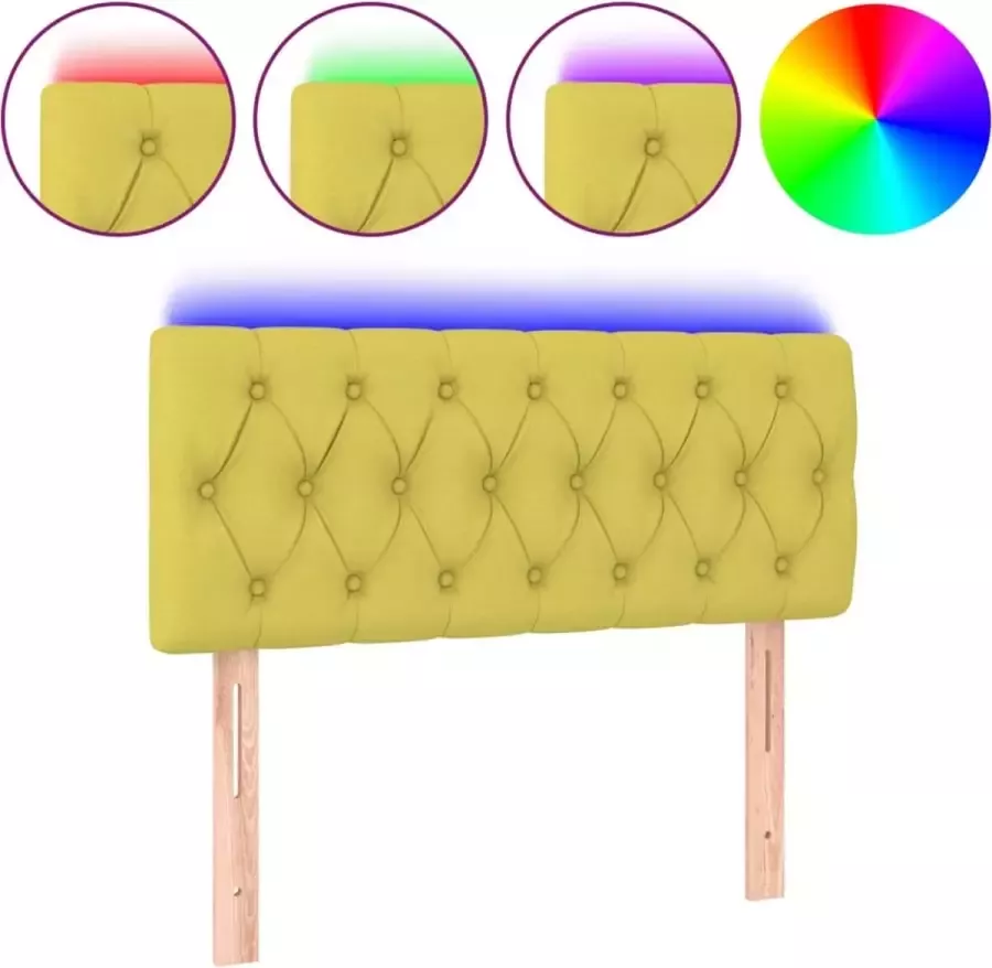 Dolce Vita La Hoofdbord LED 100x7x78 88 cm stof groen