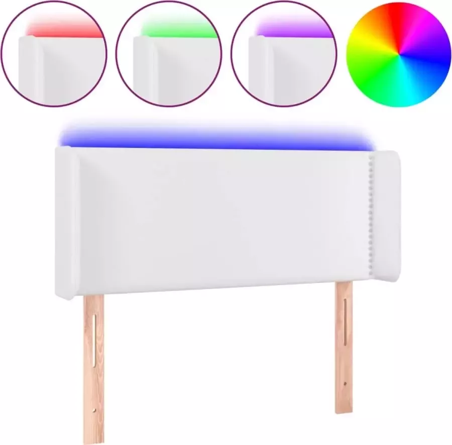 Dolce Vita La Hoofdbord LED 103x16x78 88 cm kunstleer wit