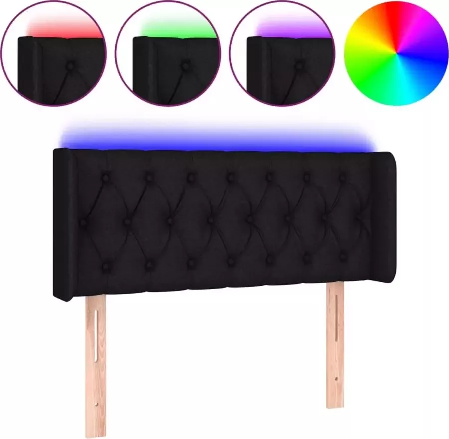 Dolce Vita La Hoofdbord LED 103x16x78 88 cm stof zwart