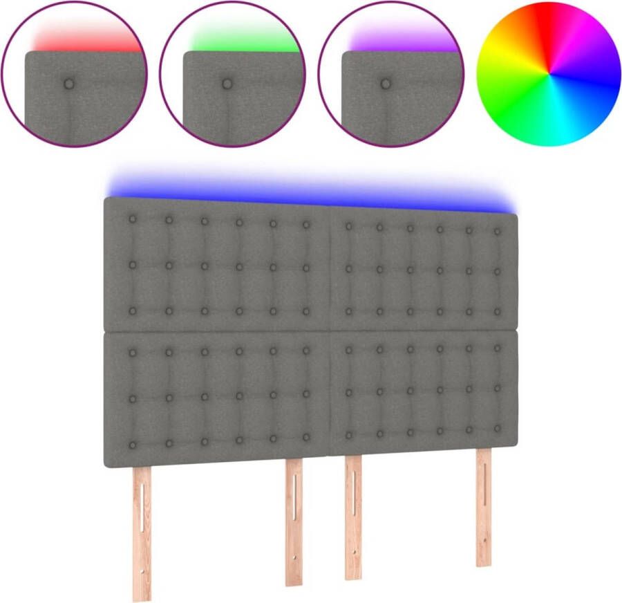 Dolce Vita La Hoofdbord LED 144x5x118 128 cm stof donkergrijs