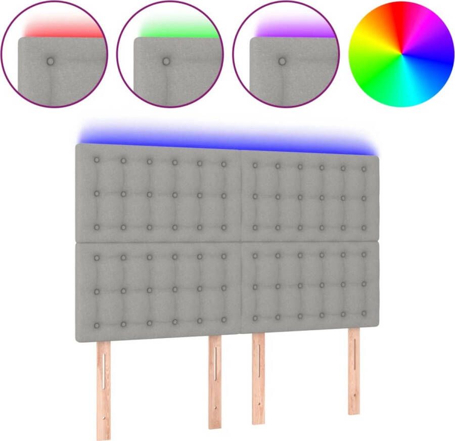 Dolce Vita La Hoofdbord LED 144x5x118 128 cm stof lichtgrijs