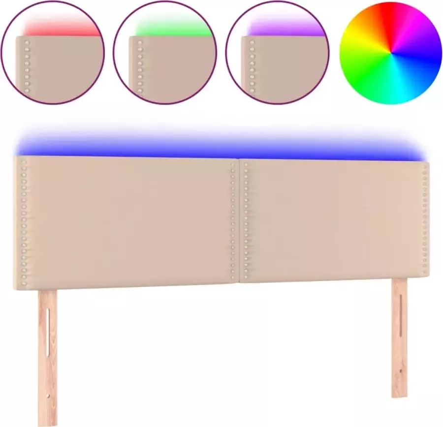 Dolce Vita La Hoofdbord LED 144x5x78 88 cm kunstleer cappuccinokleurig