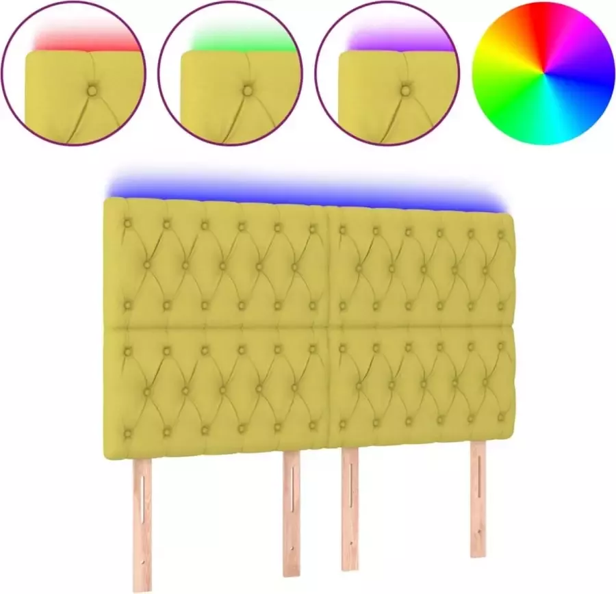 Dolce Vita La Hoofdbord LED 144x7x118 128 cm stof groen