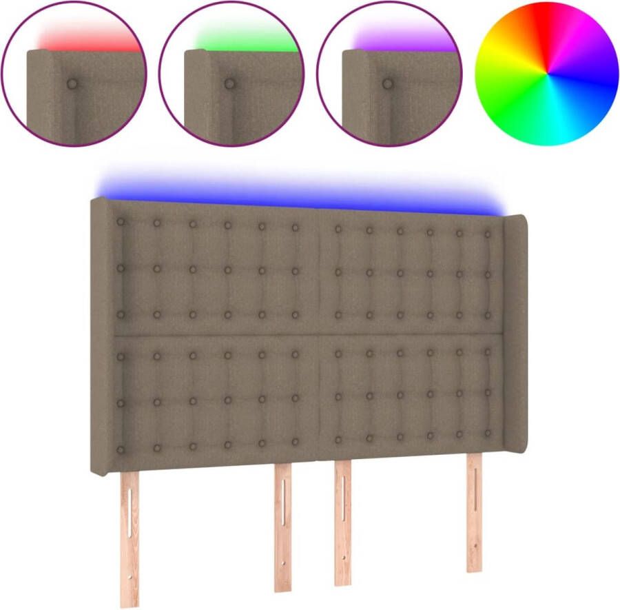 Dolce Vita La Hoofdbord LED 147x16x118 128 cm stof taupe