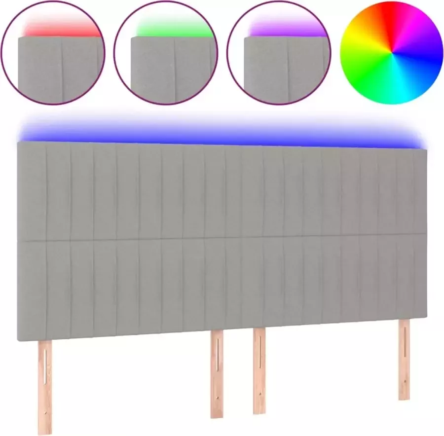 Dolce Vita La Hoofdbord LED 160x5x118 128 cm stof lichtgrijs