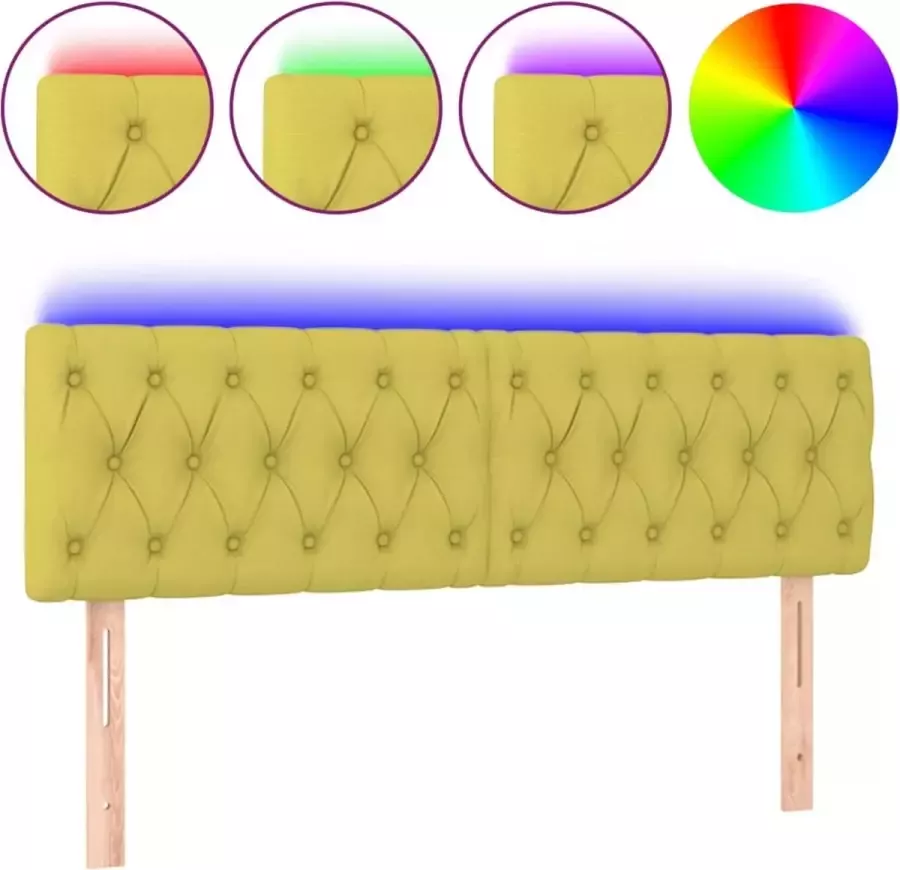 Dolce Vita La Hoofdbord LED 160x7x78 88 cm stof groen