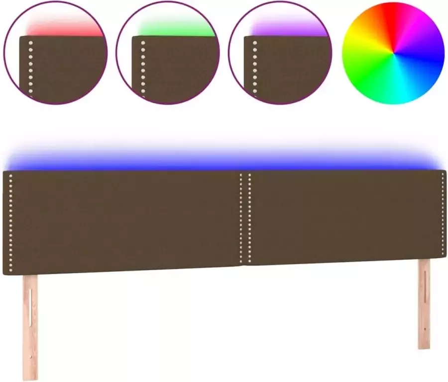 Dolce Vita La Hoofdbord LED 180x5x78 88 cm stof donkerbruin