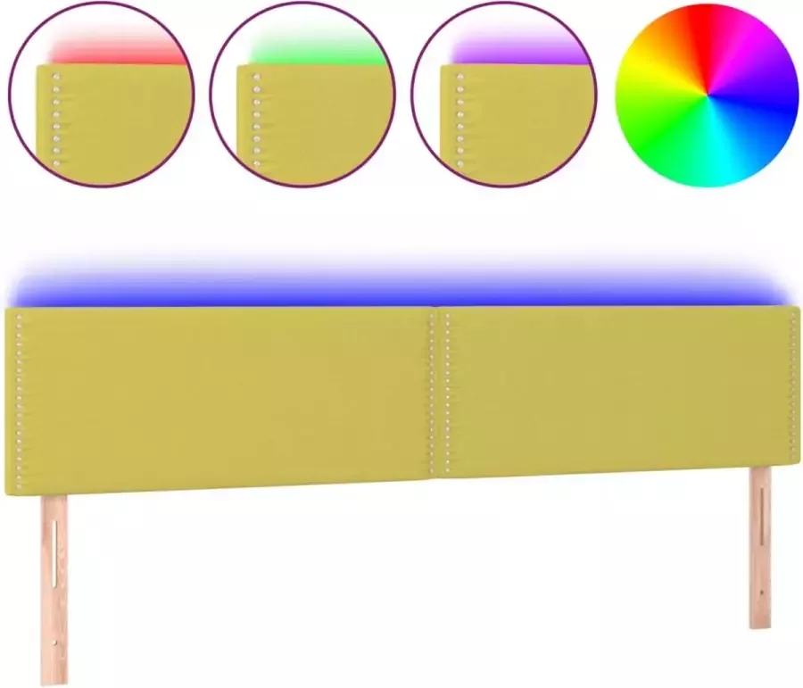 Dolce Vita La Hoofdbord LED 180x5x78 88 cm stof groen