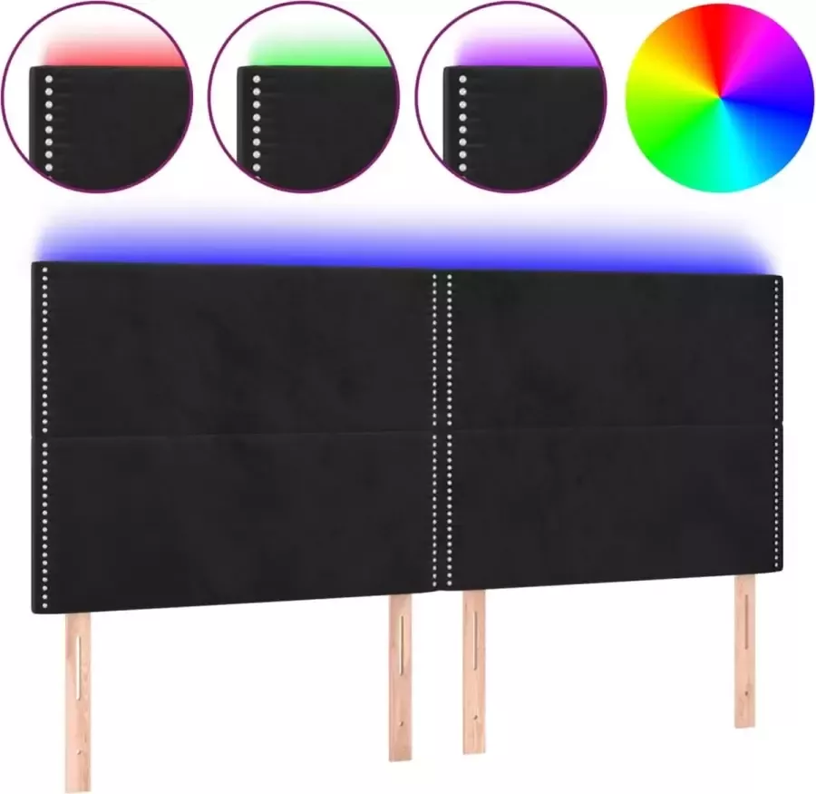 Dolce Vita La Hoofdbord LED 200x5x118 128 cm fluweel zwart